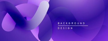 Soyut mor gradyanlar akıcı şekiller oluşturur. Minimalist metin arka plan tasarımını sağ tarafta okuyor. Modern, dinamik kompozisyon.