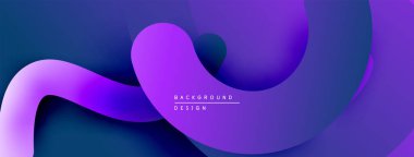 Soyut sıvı şekiller, mor renkler tasarımda baskın. Pürüzsüz gradyanlar dinamik görsel akış yaratır. Modern arkaplan dokusu.