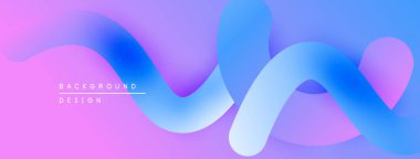 Soyut sıvı şekiller, canlı renklerin karışımı. Gradyan arka plan pürüzsüz bir görsel akış yaratır. Modern tasarım ögesi.