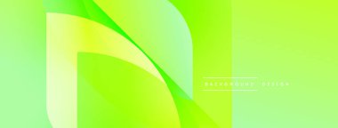 Soyut yeşil gradyan tasarımı. Düz katmanlar dinamik görsel efekt yaratır. Dijital projeler için modern arkaplan.