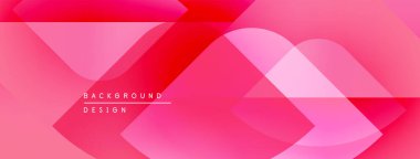 Soyut pembe arka plan. Üst üste binen şekiller dinamik görsel efekt yaratır. Sancaklar ve web siteleri için modern tasarım uygun.
