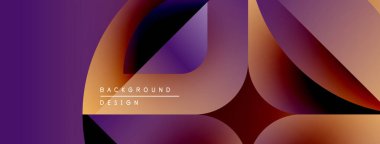 Soyut gradyanlar akıcı şekiller oluşturur. Mor, turuncu renkler tasarımda baskın. Minimum metin arka plan tasarımı okur. Modern estetik.