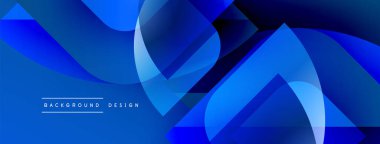 Soyut mavi şekiller dinamik görsel efekt oluşturur. Modern tasarım arka planlar, pankartlar, sunumlar için uygun.