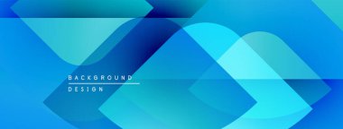 Soyut mavi geometrik şekiller dinamik arkaplan oluşturur. Modern tasarım gradyanları, çizgileri, dokuları içerir.