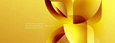 Altın soyut tasarım. Üst üste binen şekiller dinamik görsel efekt yaratır. Sıcak tonlar kompozisyona hakim, lüks ve enerjiyi akla getiriyor..