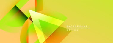 Soyut geometrik tasarım. Sarı, turuncu, yeşil renkler harmanlanarak dinamik görsel efekt yaratır. Pankartlar ve sunumlar için modern arkaplan uygun.