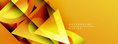 Soyut geometrik şekiller, canlı turuncu, sarı renkler. Dinamik kompozisyon modern arkaplan tasarımı yaratır. Yumuşak eğimler, katmanlı biçimler.