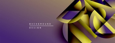 Soyut geometrik şekiller, canlı renkler, mor gradyan, modern tasarım. Arkaplan ögeleri dinamik görsel etki yaratır.