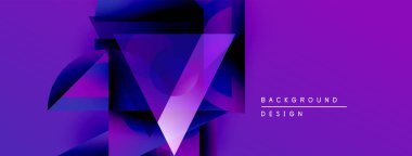 Soyut mor tasarım geometrik şekiller, gradyanlar, dinamik bileşimler içerir. Arka planlar ve sunumlar için modern estetik.