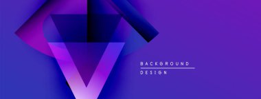 Soyut mor gradyan tasarım. Geometrik şekiller dinamik görsel efekt yaratır. Sunumlar ve web siteleri için modern arkaplan uygun.