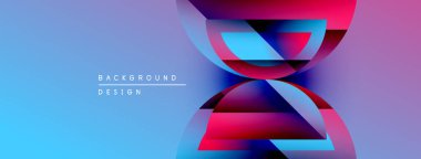 Soyut geometrik tasarım. Canlı mavi, mor, pembe gradyanlar dinamik görsel efekt yaratır. Dijital projeler için modern arkaplan.