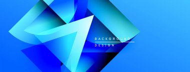 Soyut mavi tasarım geometrik şekiller, gradyanlar, dinamik bileşimler içerir. Arkaplan ve sunumlar için modern görsel öge.