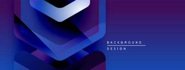 Soyut geometrik şekiller örtüşerek dinamik mavi mor gradyan oluşturur. Arkaplan ve sunumlar için modern tasarım ögesi.