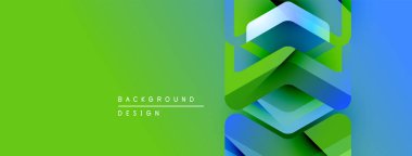 Soyut geometrik tasarım. Maviye yeşil geçiş. Üst üste binen kareler derinlik yaratır, modern estetik. Metin arkaplan tasarımı okur.