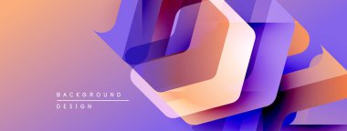 Soyut geometrik tasarım. Artan renkler karışımı, katmanlı altıgen şekilleri yaratıyor. Dijital projeler için modern arkaplan.