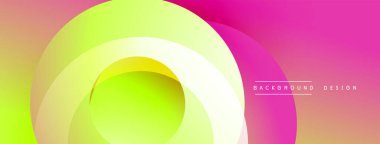 Soyut canlı katmanlar dinamik görsel efekt yaratır. Renkler düzgün bir şekilde karışıp dairesel şekiller oluşturuyor. Modern tasarım ögesi.