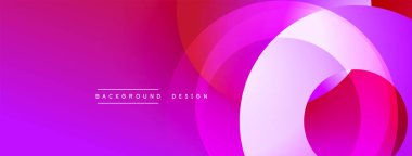 Soyut, enerjik bir arkaplan. Üst üste binen daireler dinamik değişim etkisi yaratır. Pembe, mor, kırmızı renkler kompozisyona hakim. Modern tasarım ögesi.