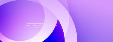 Soyut mor arkaplan. Üst üste binen daireler dinamik değişim etkisi yaratır. Dijital projeler için modern tasarım ögesi.