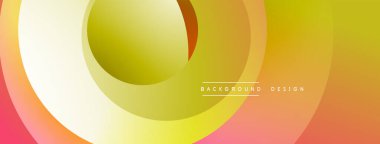 Soyut tasarım katmanlı daireler, sıcak renk eğimleri. Sarı, portakal pürüzsüz bir görsel akış yaratır. Minimalist estetik.