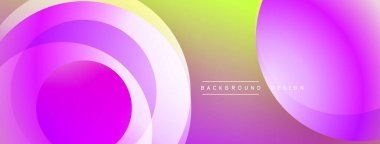 Soyut, enerjik bir arkaplan. Üst üste binen daireler dinamik görsel efekt yaratır. Gradyan renkler düzgün bir şekilde harmanlanarak modern estetik sunuyor.