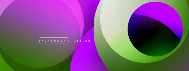 Soyut renkli şekiller çakışıyor. Gradyan renkler dinamik görsel efekt yaratır. Modern tasarım ögeleri pürüzsüz geçişler sunar.