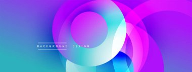 Soyut, enerjik bir arkaplan. Üst üste binen daireler dinamik görsel efekt yaratır. Gradyan renkler düzgün bir şekilde harmanlanarak modern estetik sunuyor.