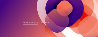 Soyut gradyan şekiller örtüşüyor, dinamik mor, turuncu görsel yaratıyor. Metin arka plan tasarımı okur. Modern, canlı kompozisyon.