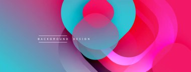 Soyut sıvı şekilleri örtüşür ve canlı renk değişimleri yaratır. Modern tasarım pürüzsüz geçiş özelliklerine sahiptir, mor, pembe, turkuaz renkler.