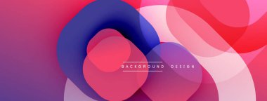 Soyut sıvı şekiller harmanlanarak canlı pembeler, morlar, maviler yaratır. Modern tasarım hareketi, enerjiyi ve derinliği çağrıştırıyor. Mevcut en küçük metin.