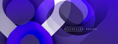 Soyut mor arkaplan. Üst üste binen daireler dinamik görsel efekt yaratır. Modern tasarım elementleri pürüzsüz eğimler sunar.