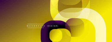 Soyut geometrik tasarım. Sarı, mor renkler dinamik bileşim oluşturur. Çeşitli projeler için modern arkaplan.