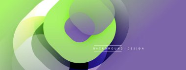 Soyut sıvı şekilleri örtüşür, canlı gradyanlar yaratır. Mor, yeşil renkler tasarıma egemen, modern estetiğe işaret ediyor. Mevcut en küçük metin.