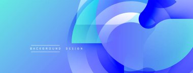 Soyut mavi tasarım, üst üste binen daireler, gradyanlar. Modern estetik, dijital arka planlar ve sunumlar için uygun. Yumuşak geçişler derinlik yaratır.