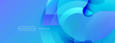 Soyut mavi katmanlar dinamik görsel efekt yaratır. Pürüzsüz eğimler, akış şekilleri hareketi, modern tasarım estetiğini akla getiriyor..