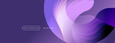 Soyut mor katmanlar akıcı dinamik arkaplan oluşturur. Modern tasarım öğeleri hareket, derinlik ve sofistike.