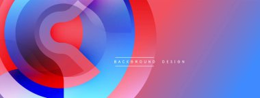 Soyut renkli arkaplan. Üst üste binen daireler dinamik görsel efekt yaratır. Gradyan geçişler, modern tasarım elementleri.