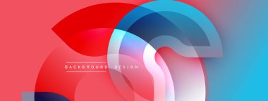 Soyut renkli tasarım. Üst üste binen şekiller dinamik görsel efekt yaratır. Gradyan renkler pürüzsüz ve modern estetikle harmanlanır.