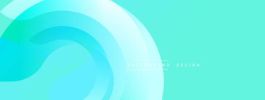 Soyut akış katmanları, turkuaz renkler, hafif eğim. Modern tasarım ögesi, temiz estetik, uygun fon.