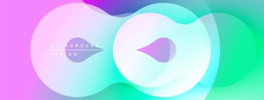 Soyut sıvı şekilleri harmanlanarak canlı pastel gradyanlar yaratır. Yumuşak kıvrımlar üst üste biniyor, dinamik bileşim oluşturuyor. Modern tasarım ögesi.