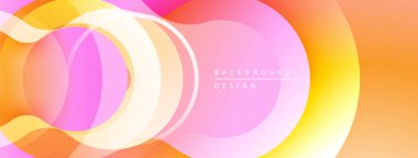 Soyut akış şekilleri, canlı pembeler, portakallar, sarılar. Modern tasarım, pürüzsüz gradyanlar dinamik görsel efekt yaratır.