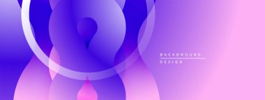 Soyut çiçek tasarımı. Gradyan mor, pembe renkler yumuşak, akışkan şekiller yaratır. Dijital projeler için modern arkaplan.