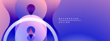 Soyut şekiller, mor renkler, eğim arkaplanı. Modern tasarım ögesi, pürüzsüz geçişler, görsel uyum.