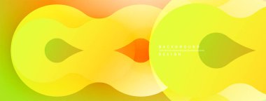 Soyut, enerjik bir arkaplan. Üst üste binen şekiller dinamik görsel efekt yaratır. Sarılar, portakallar, yeşiller kusursuz bir şekilde harmanlanır. Modern tasarım ögesi.