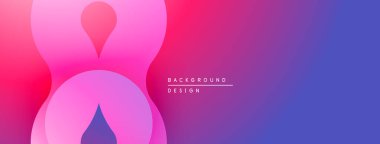 Soyut pembe eğimli arkaplan. Üst üste binen şekiller modern görsel efektler yaratır. Dijital projeler için basit tasarım.