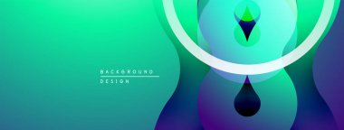 Soyut eğim arkaplanı. Üst üste binen daireler dinamik görsel efekt yaratır. Pürüzsüz renk değişimi, modern tasarım elementleri.