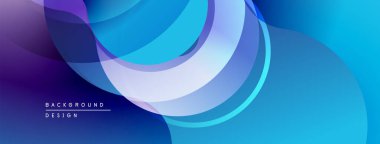 Soyut akışkan şekiller, canlı maviler, morlar modern arka plan yaratır. Yumuşak gradyanlar dinamik görsel deneyim sunar.
