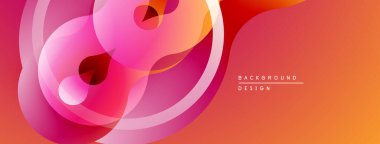 Soyut pembe, turuncu katmanlar akıcı tasarım yaratır. Yumuşak eğimler hareketi, derinliği gösterir. Modern arkaplan ögesi.