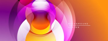 Soyut, enerjik çemberler dinamik bir arkaplan oluşturur. Modern tasarım pürüzsüz renk geçişleri, görsel uyum içerir.