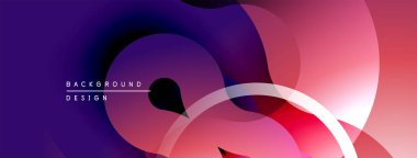Soyut sıvı şekilleri örtüşür, canlı mor, pembe renkler yaratır. Modern tasarım dinamik hareket ve pürüzsüz geçişler öneriyor.