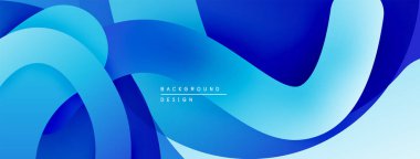 Soyut mavi dalgalar dinamik arkaplan yaratır. Pürüzsüz eğimler, akış şekilleri hareketi, modern tasarım estetiğini akla getiriyor..